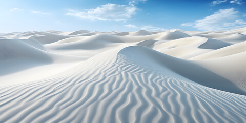 Fototapeta na wymiar White Sand Desert Dunes with Cloudy Sky