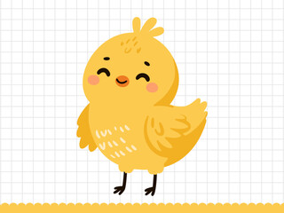 Cute easter chick . Easter vector illustration.
