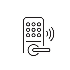 Smart digital lock. Pixel perfect, editable stroke icon