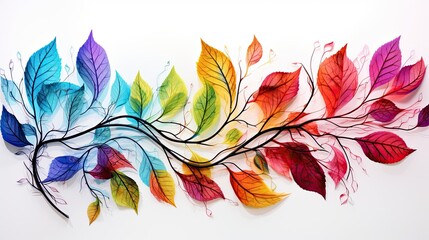 Artistic representation of colored leaves creating an appealing visual display