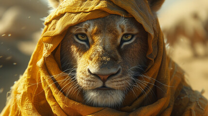 Lion in hijab.