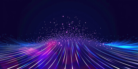 Obraz premium 3D Rendering of abstract wire cable tunnel with digital binary data transmitting.pink Glowing data cables transferring information. futuristic, Technology, machine learning, big data, virtualization