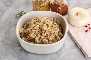 Vegan cuisine - boiled quinoa cereal