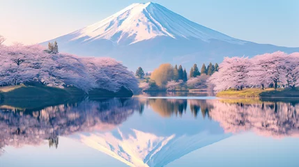 Fototapeten 春の富士山の風景 © Rossi0917