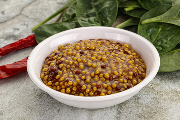 Spicy grain mustard sauce dip