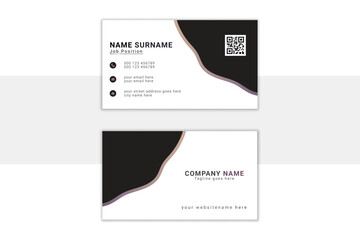 Double-sided business or name card template design. Minimal abstract design with vertical and horizontal layout.