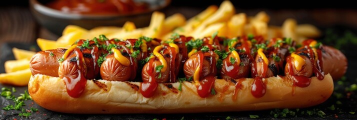 Hot Dogs Ketchup Yellow Mustard Fries, Desktop Wallpaper Backgrounds, Background HD For Designer