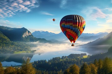 Fly Above the Alpine Lakes with a Multi-Colored Balloon
