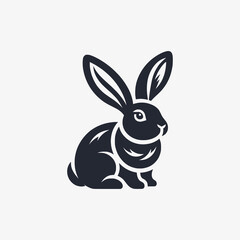 rabbit flat vector logo template