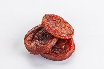 Dry chocolate apricot heap isolated