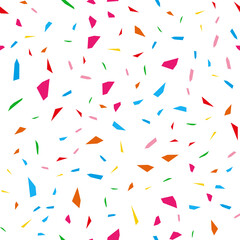 Bright Festival seamless pattern with confetti. Repeating background, vector illustration
