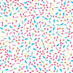 Bright Festival seamless pattern with confetti. Repeating background, vector illustration
