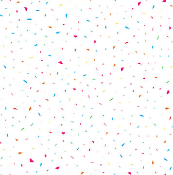 Bright Festival seamless pattern with confetti. Repeating background, vector illustration
