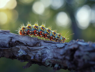 Macro photograph of a furry caterpillar.