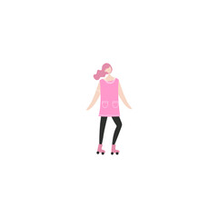 pose of person in pink clothes walking person