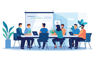 vector flat people on business teamwork illustration flat illustration.
