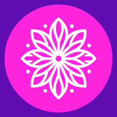 Creative Line art flower logo icon, flower profile picture, Mandala art flower logo vector icon