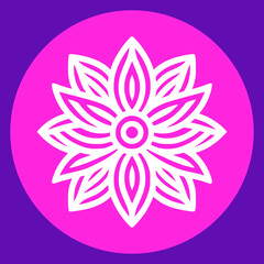 Creative Line art flower logo icon, flower profile picture, Mandala art flower logo vector icon