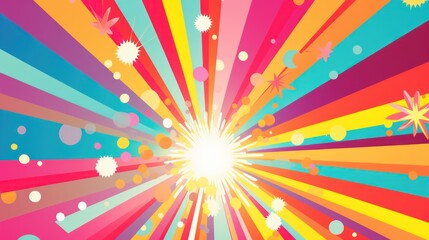 colorful sunburst background with a starburst in the middle