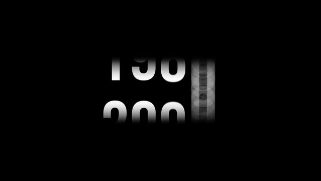 Analog year counter counting up from 1950 to 2025. Number counter for happy new year etc. (4K )