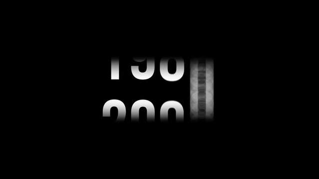 Analog year counter counting up from 1950 to 2024. Number counter for happy new year etc. (4K )