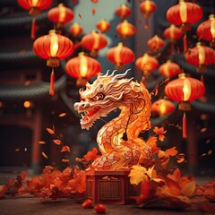Fototapeta premium Dragon's Den - Chinese New Year