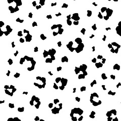 Snow Animal Dirt. Panther Abstract Texture. Leopard Seamless Texture Camouflage. White Leopard Trendy Spot. Leo Seamless Vector Fur. Black Cheetah Dirty Fur. White Jaguar Print. Leo Animal Color.