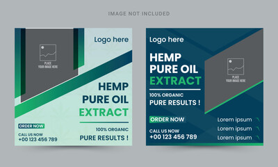 CBD oil social media banner template design