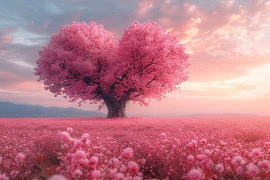 Pink Blossoms in the Springtime Generative AI