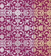 wedding card design, traditional paisley floral pattern , royal India	