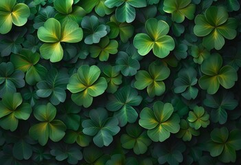 Shamrock Season: A Leafy Green Celebration Generative AI - obrazy, fototapety, plakaty
