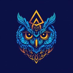 Obraz premium esoteric owl logo on a dark background