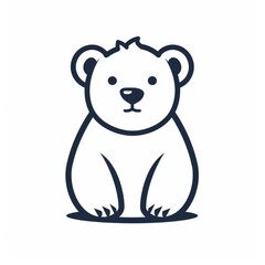 Obraz na płótnie Canvas simple line art graphic logo of a bear - isolated on plain background