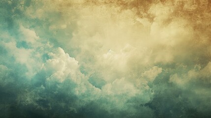 Vintage-inspired cloudscape with an abstract texture overlay, creating a dreamy and nostalgic atmosphere. - obrazy, fototapety, plakaty