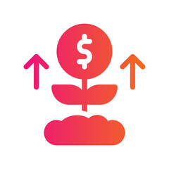 growth flat gradient icon