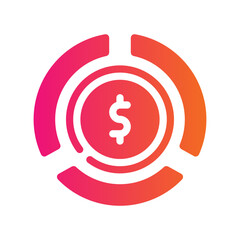 financial plan flat gradient icon
