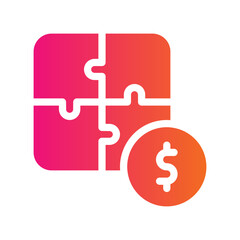 problem solving flat gradient icon