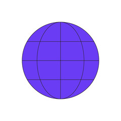 Purple planet, internet icon, web interface icon web vector illustration
