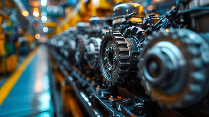 Industrial background. Industrial machinery and equipment. Automotive industry.