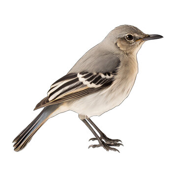 The mocking bird isolated on white