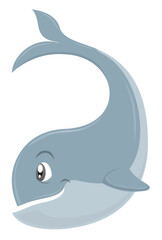 gray dolphin or whale vector illustration