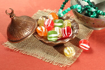 ramadan hard candies offered during eid mubarak in Turkey
