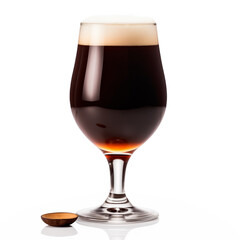 Dark Beer in a stout glass on a white background. Mugs with drink like Ipa, Pale Ale, Pilsner, Porter or Stout