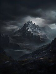 Obraz premium mountain dark moody aesthetic