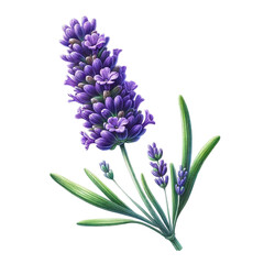 Fototapeta premium Vibrant Watercolor Lavender - Isolated Transparent Design