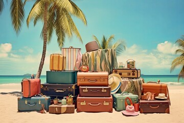 Obraz premium Various items on a beach