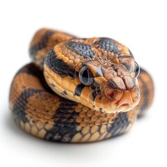 Fototapeta premium Skin Snake Isolated On White Background, Illustrations Images