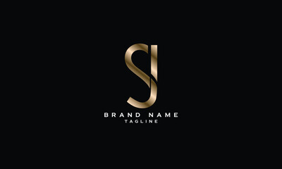 Fototapeta premium SJ, JS, Abstract initial monogram letter alphabet logo design