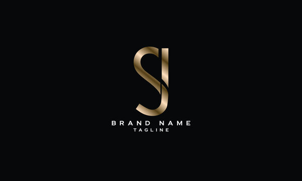 SJ, JS, Abstract initial monogram letter alphabet logo design