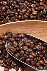 coffee beans on the wooden table